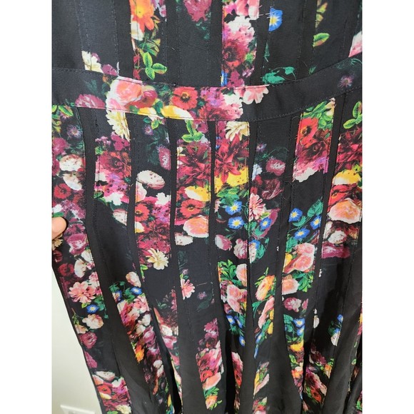 adrianna papell Black Floral Fit And Flare dress Size 12 - Picture 6 of 7